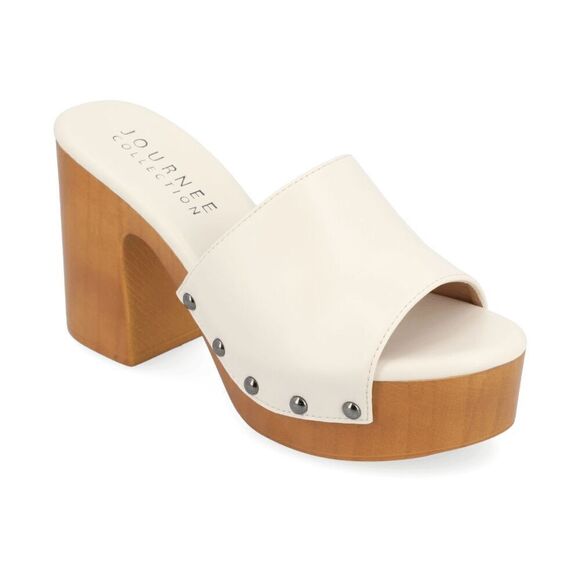 Journee Collection Women's Veda Platform Sandal - White 6.5 - Picture 7 of 8